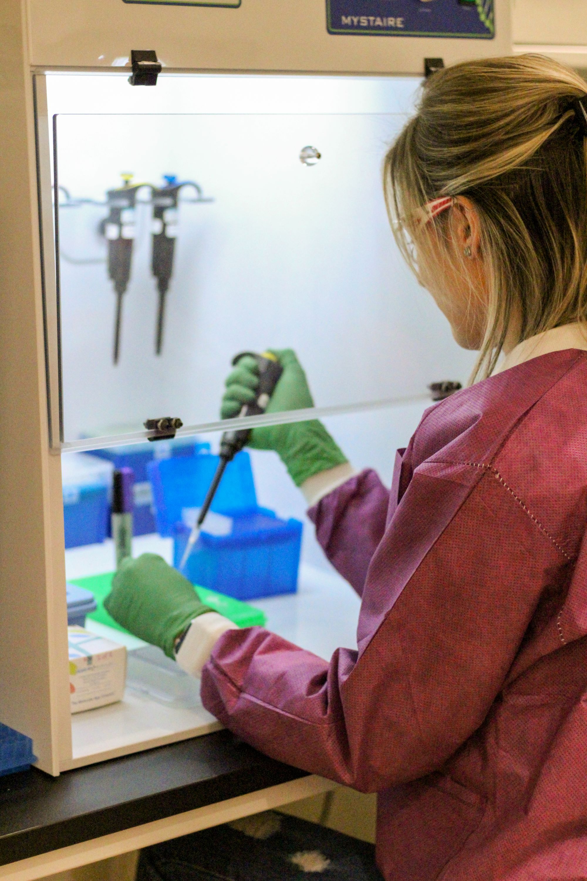 Scientist testing wastewater