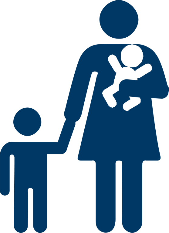 Image of a mother, child, and baby.