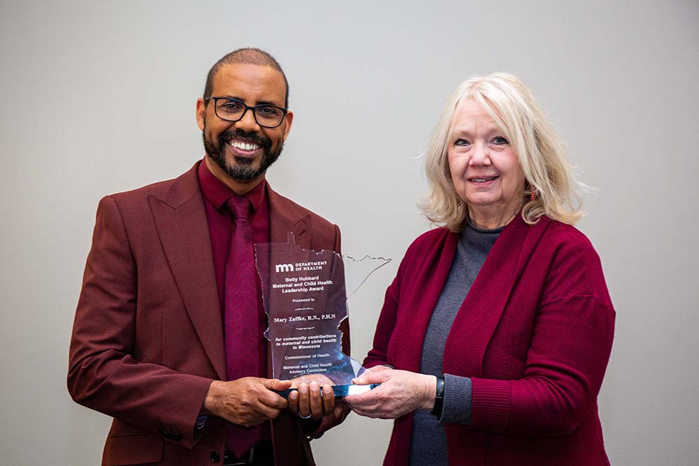 Mary Zaffke receiving the Betty Hubbard Award