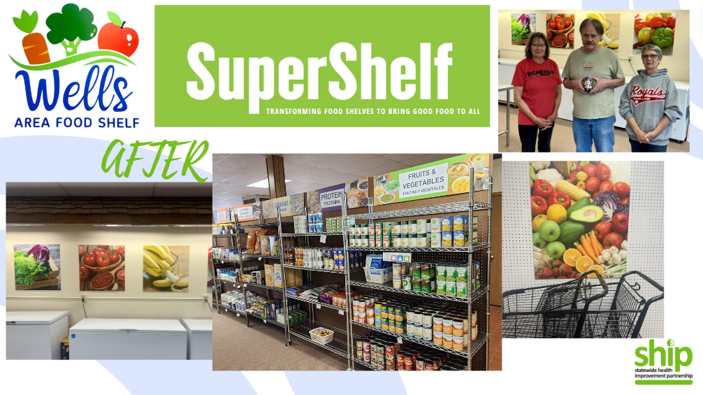 The county food shelf after the SuperShelf project.
