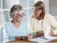 woman doing paperwork