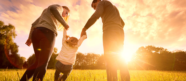 family walking