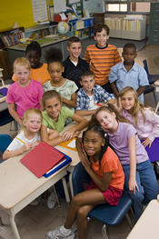 Group of children in a classroom