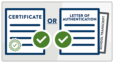 Icon for Birth Certificate or Letter of Authentication